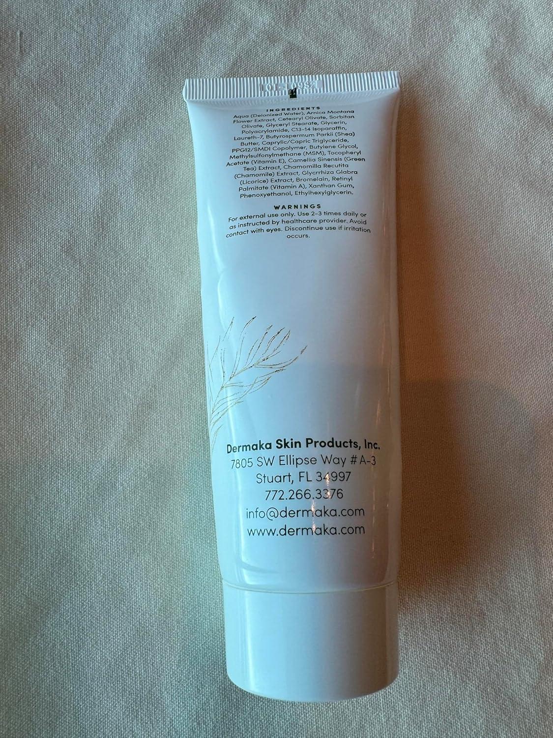 Dermaka Dermaka All Natural Face Cream for Scar Removal - Plant-Based with Vitamins K and C, 2 oz. - Extra Strength Bruise Cream - Moisturizing Lotion for Varicose Veins and Post Surgical Scar Treatment
