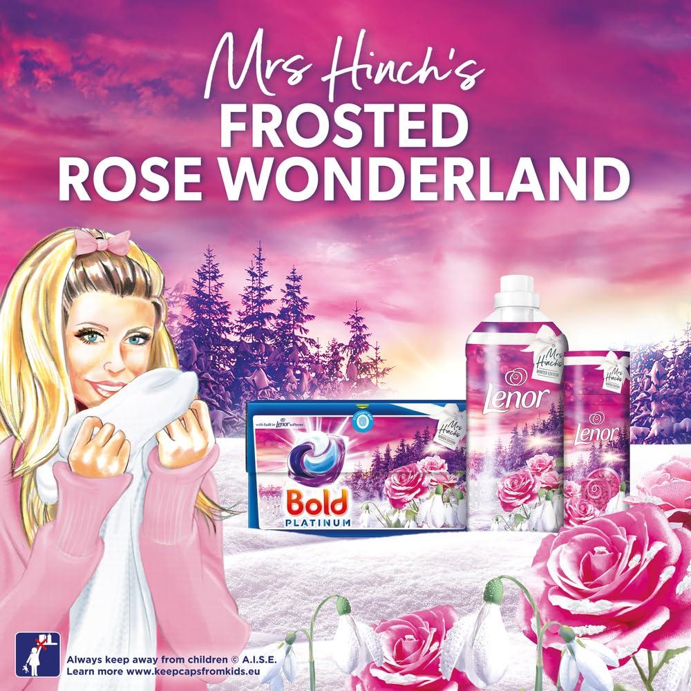 Bold Bold Platinum PODS Washing Liquid Laundry Detergent Capsules 55 Washes, Frosted Rose Wonderland, Mrs Hinch's Winter Edition, With Built-In Softener