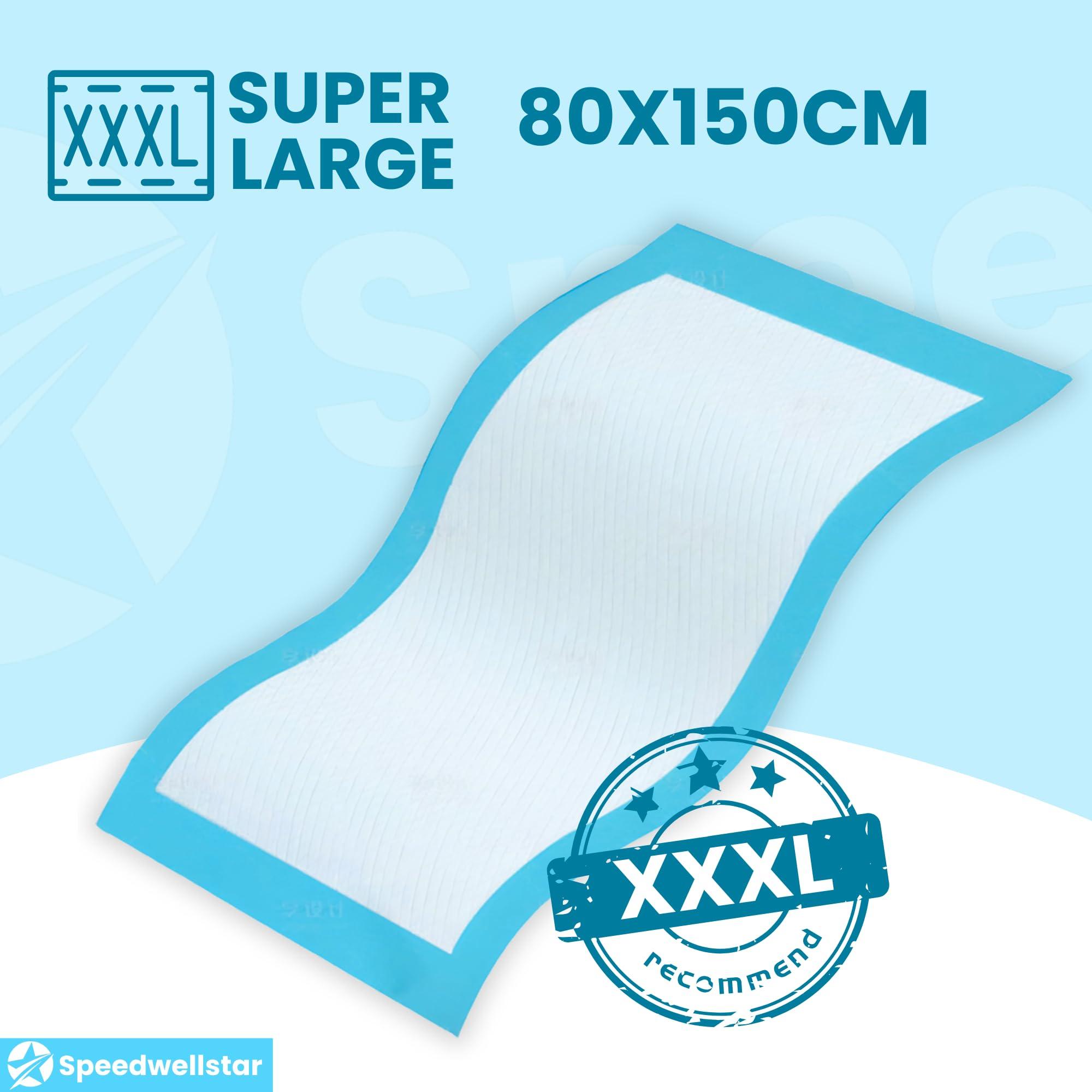 Speedwellstar 150 x 80 cm Extra Large 2300 ml Disposable Incontinence Bed Pads Pack of 20 Super Absorbent Protector Full Size Bed Wee 2300 ml