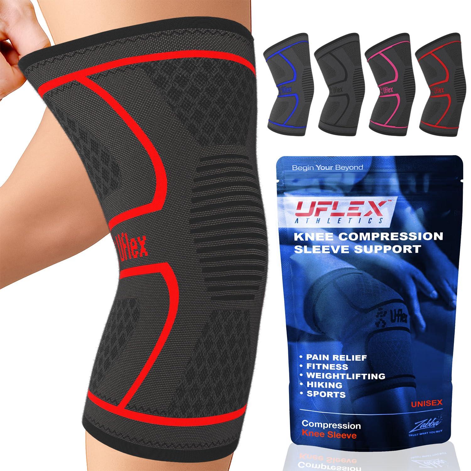 Uflex Athletics Uflex Athletics (Small) Knee Compression Sleeve Support for Running, Jogging, Sports, Joint Pain Relief, Arthritis and Injury Recovery-Single Wrap