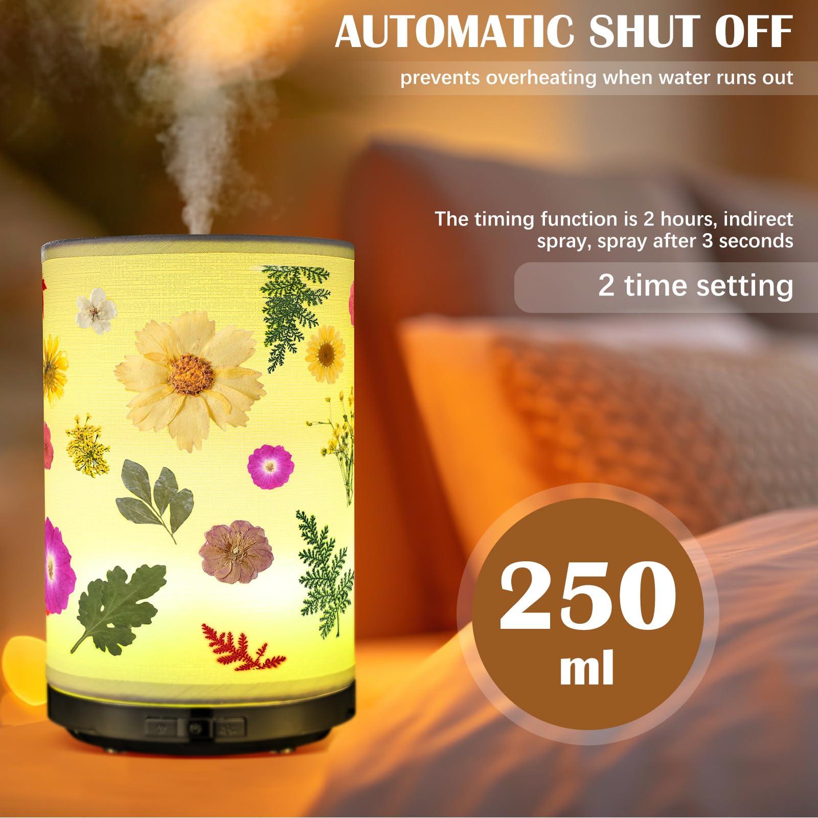 Rossesay Rossesay Dried Flower Essential Oil Diffuser 250ml Snowman Ceramic Diffuser Essential Oil for Cute Small Aromatherapy Diffusers Humidifier Gifts for Home Office Decorations