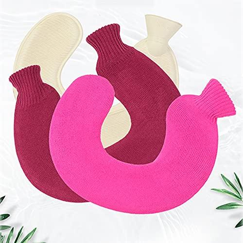 BcofoA Neck hot Water Bottle, a hot Water Bottle Used to Relieve Neck Pain, a Cordless Heating Neck Brace That relieves Stiffness, with a Plush Cover That can be Washed. (Color : Gray)