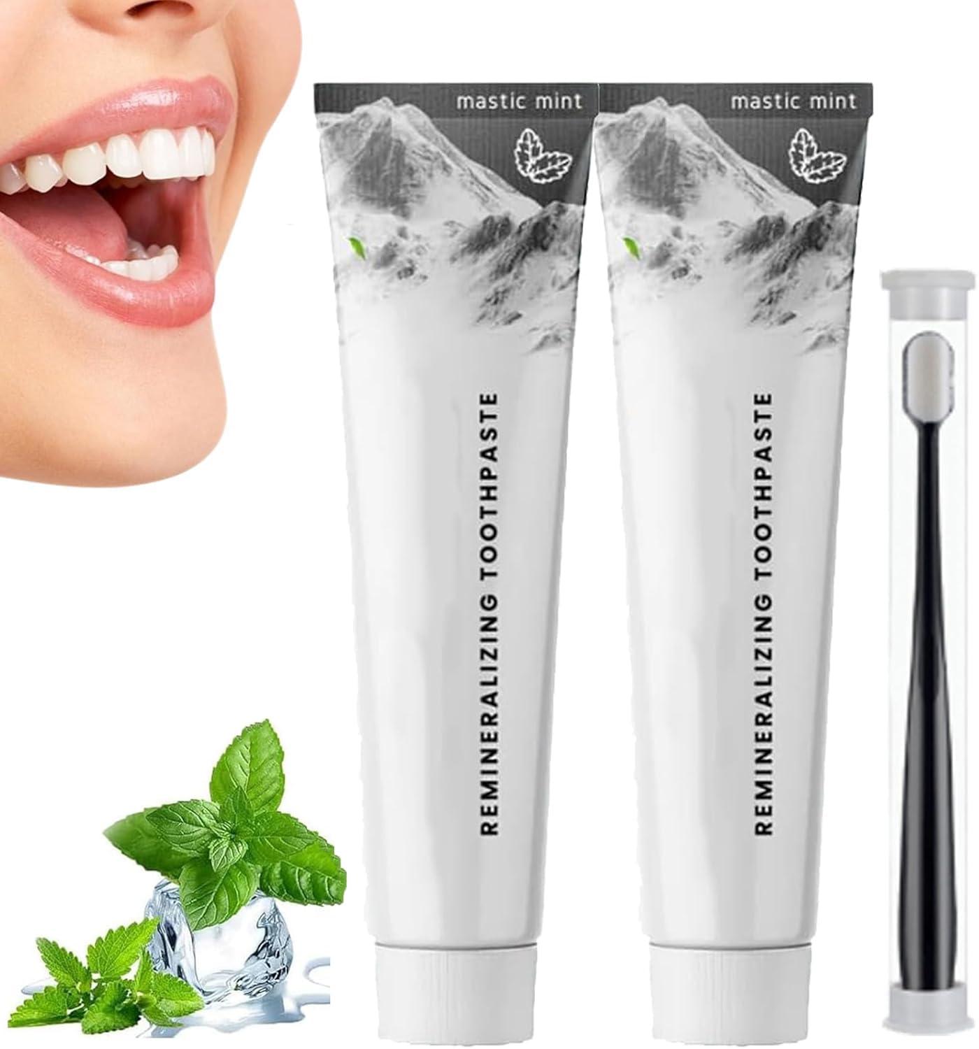 Giurui Larineco Toothpaste, Nano Hydroxyapatite Natural Remineralizing Toothpaste, Remineralizing Gum Chewing Gum Toothpaste, Organic Mastic Mint Toothpaste Gum, Tooth Care and Fresh Breath (2 Pcs)