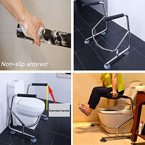 FreshCart Basics Stainless Steel Toilet Safety Frame for Elderly and Disabled Non Slip Bathroom Toilet Surround Aid