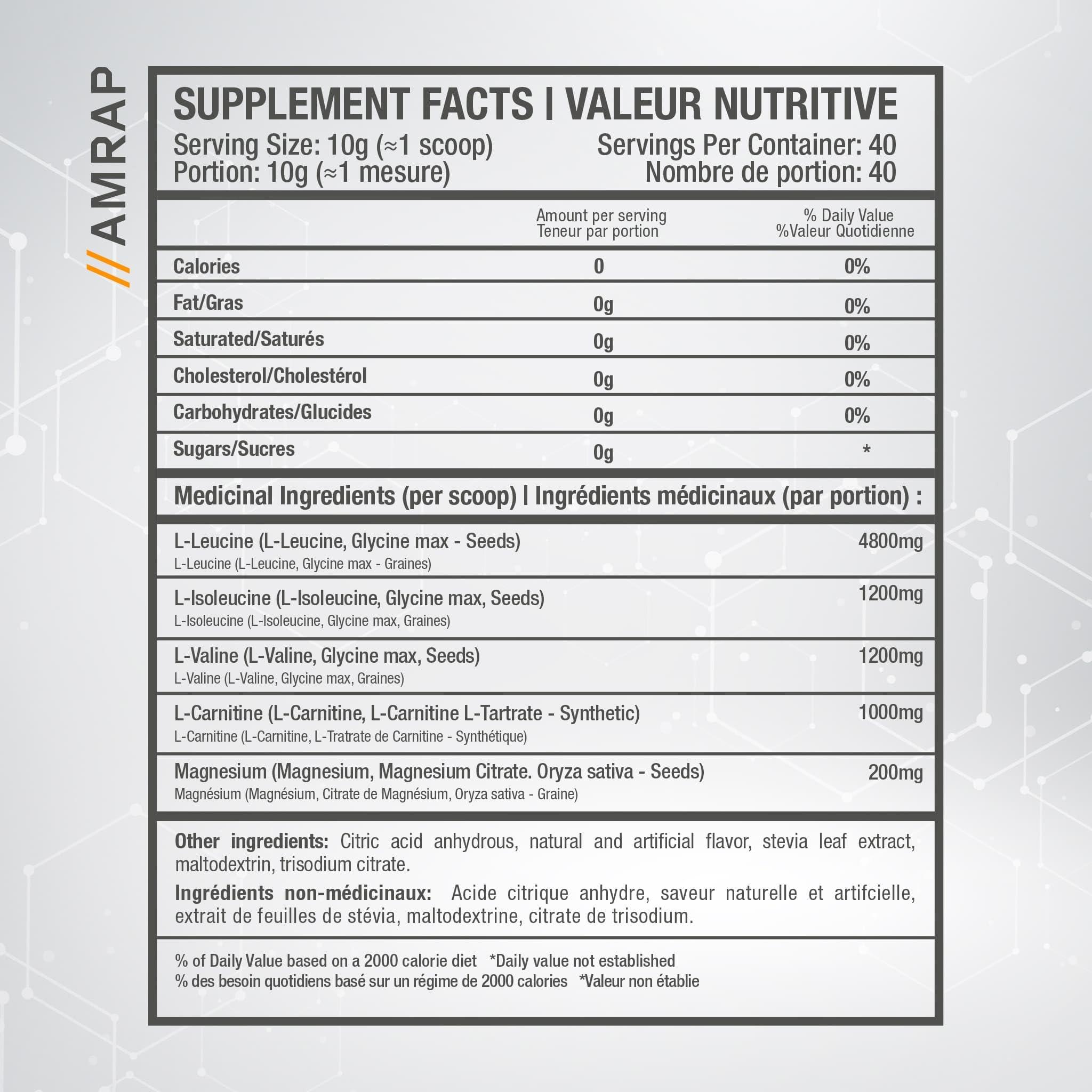 Beyond Yourself Beyond Yourself - AMRAP BCAA Endurance & Recovery Formula | 40 Servings | 7.2g BCAAs in Optimal 4:1:1 Ratio with Added L-Carnitine and Magnesium | Supports Muscle Growth, Recovery, and Fat Metabolism