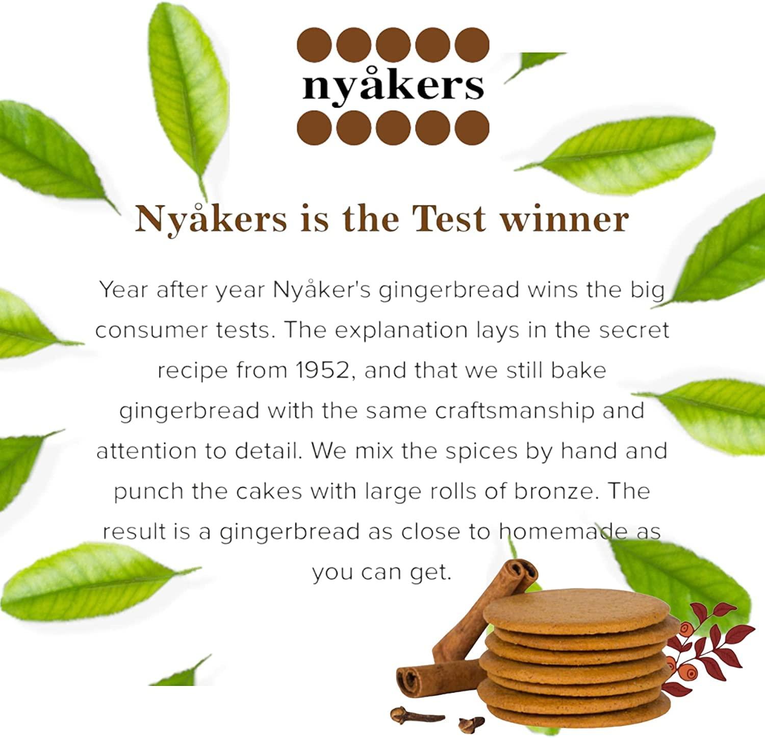 ESSENTIAL PRODUCTS Nyakers Pepparkakor Swedish Ginger Snaps, Vegan Cookies, Dairy-Free Snacks, Gourmet Cookies, Food Gift for, Christmas, Thanksgiving, Packed in Beautiful Tin - 26.45oz Sold by Essential Products