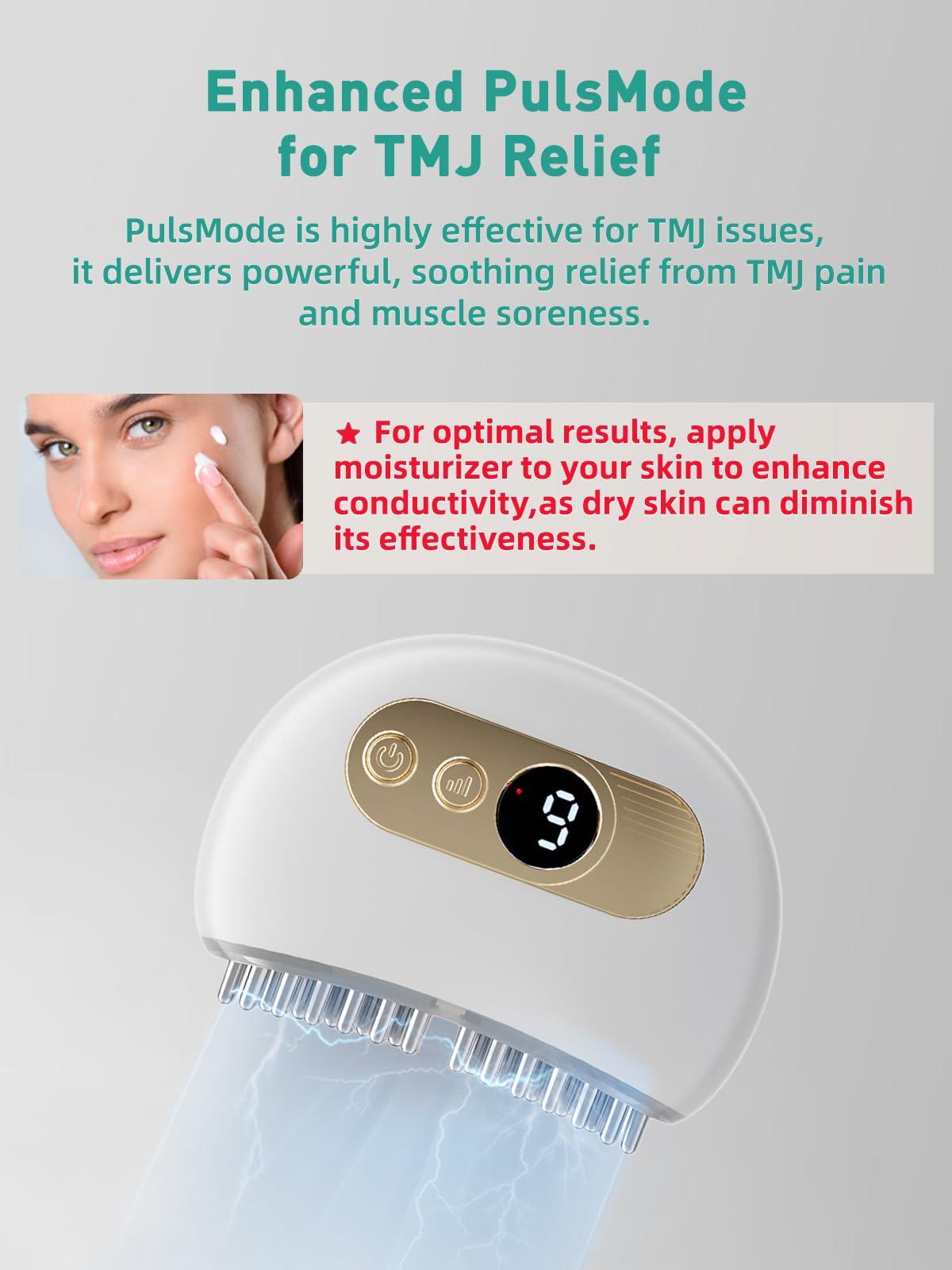 Zaybuon SandoKare TMJ Relief Products Jaw, TMJ Relief Massager, Vibration and Heating, Ergonomic Multi-Needle Design TMJ Massage Tool, Effective Jaw & Neck Pain, Grinding and Clenching Teeth Relief, White