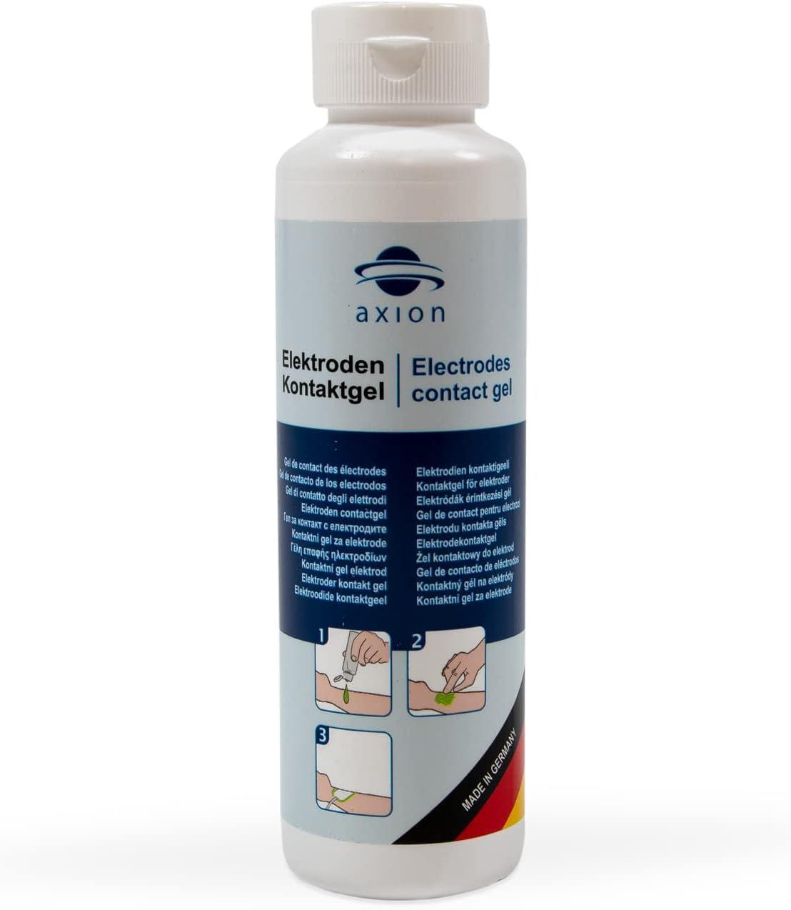 axion Axion Electrode Contact and Cleansing Gel - 250ml. Cleanses Skin and Improves The Transmission Capabilities of TENS EMS Stimulation. Quality and Safety Tested