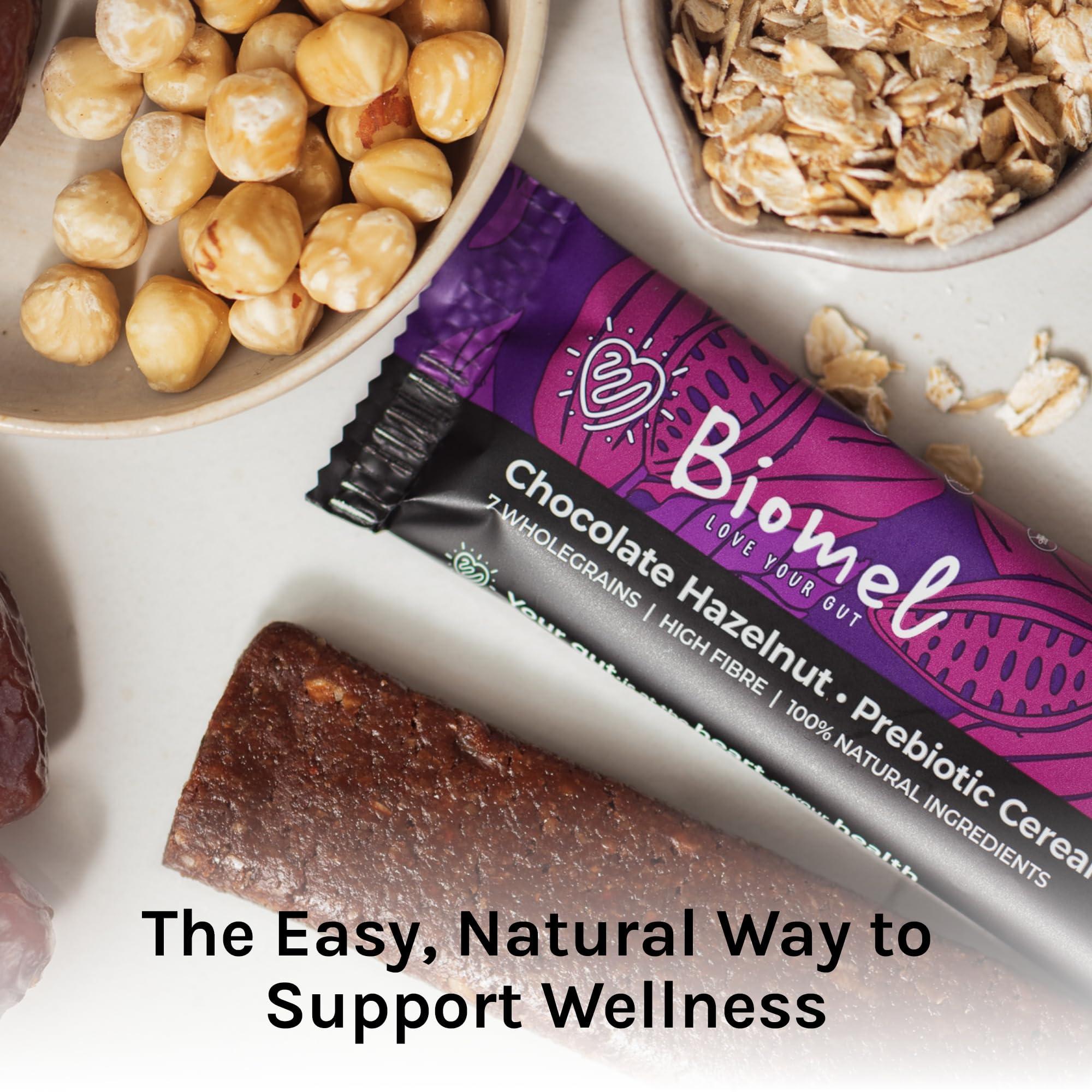 Biomel Biomel Prebiotic Cereal Bars | Gut Health | High Fibre | 45% Less Sugar | 12 Bars (Chocolate Hazelnut)
