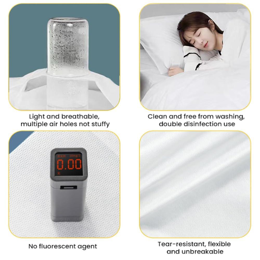 LRUUIDDE Disposable Travel Bed Sheets King Size, Disposable Hotel with Quilt Cover and Pillowcase, Disposable Bedding Travel Bedding Disposable Sheets for Business Travel Hotel Essentials( 4-Piece ) (2pack)