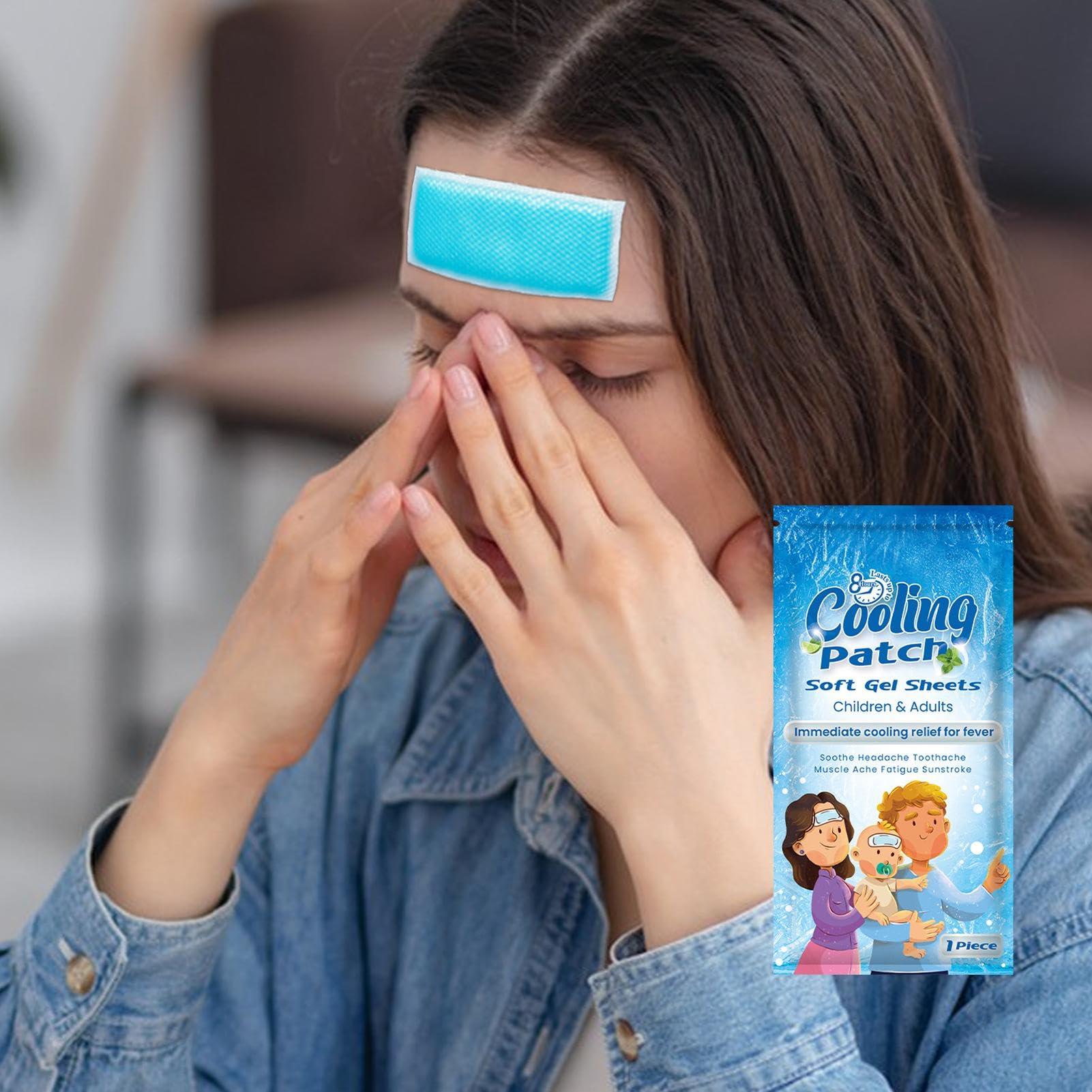 FreshCart Basics Cooling Patches for Hot Weather | Rapid Heat Absorption, 5 Sheets Fever Cooling Patch,Headache Health Care, Forehead Pads for Home School Travel