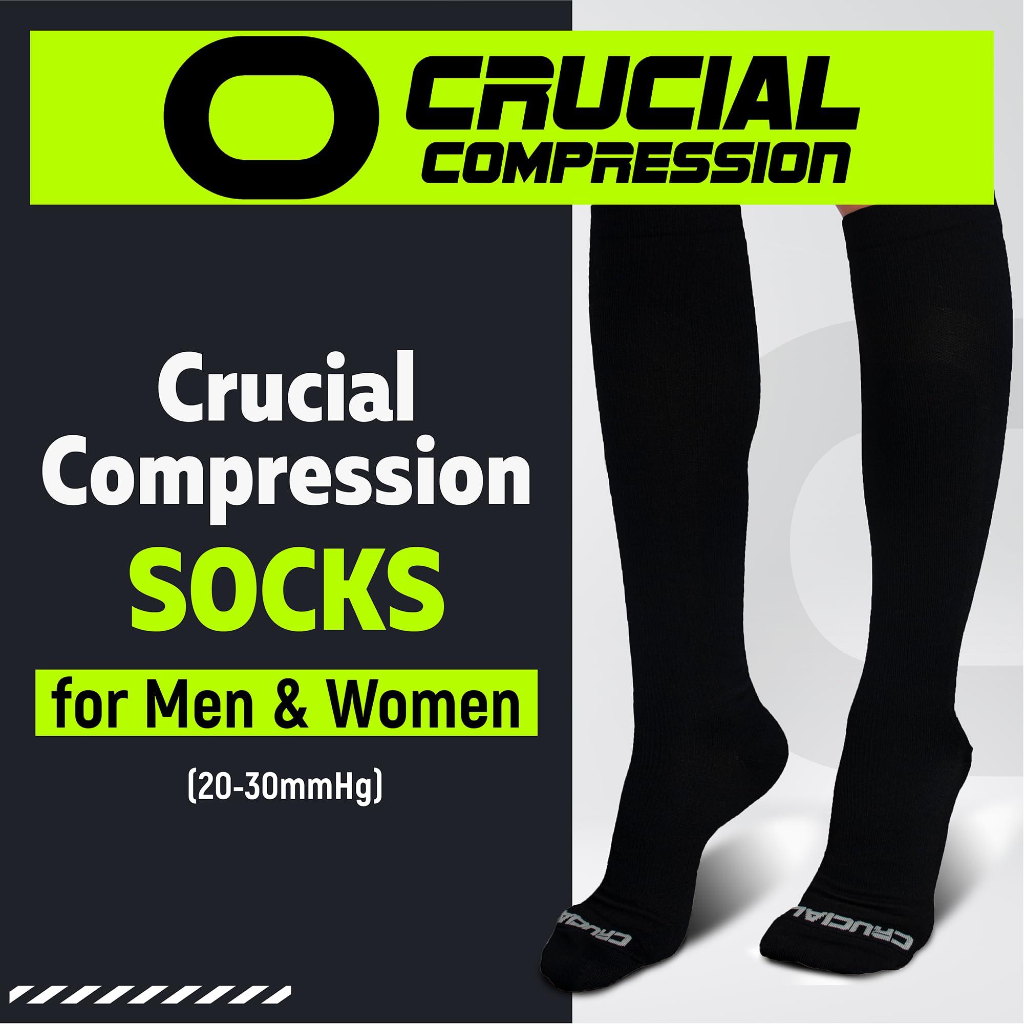 Crucial Compression Crucial Compression Socks for Men & Women (20-30mmHg) Running, Athletic, Travel