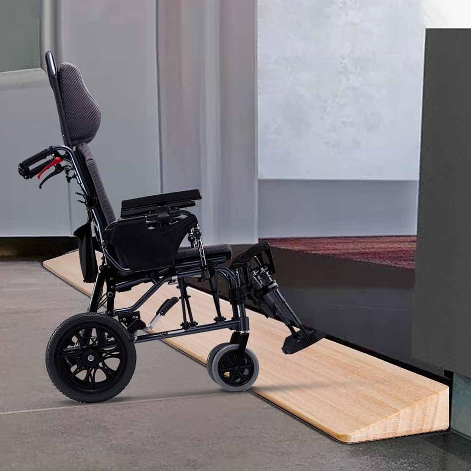 FreshCart Basics Wooden Threshold Ramps for Doorway, Portable Wheelchair Ramp for Patio Door Shed - Indoor Curb Ramp for Sweeping Robot by Wood