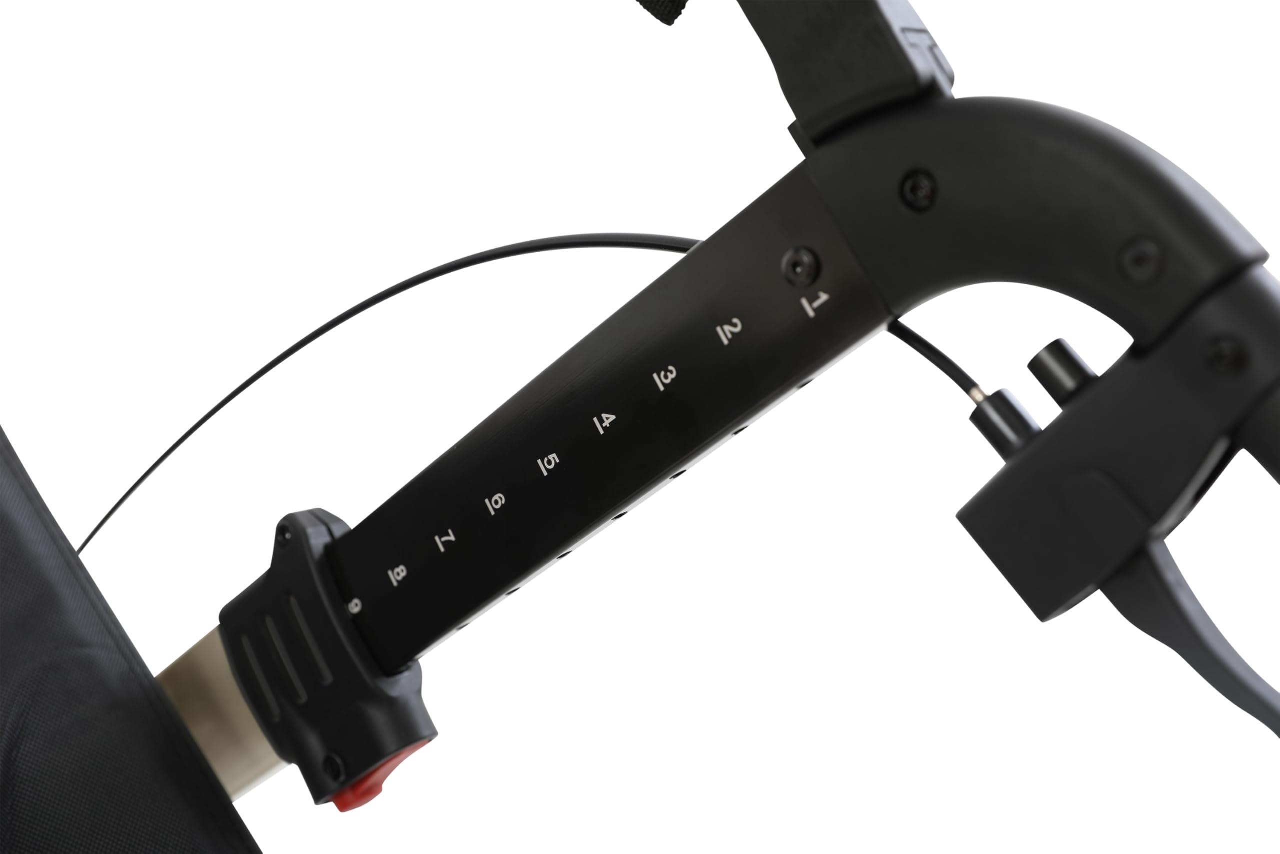 MobiQuip MobiQuip All Terrain 4 Wheel Walker with Seat, Folding Rollator with Large Wheels, Lightweight and Easy to Manoeuvre Over All Terrains, Walker for Adults Mobility or Walking Aid (Champagne)