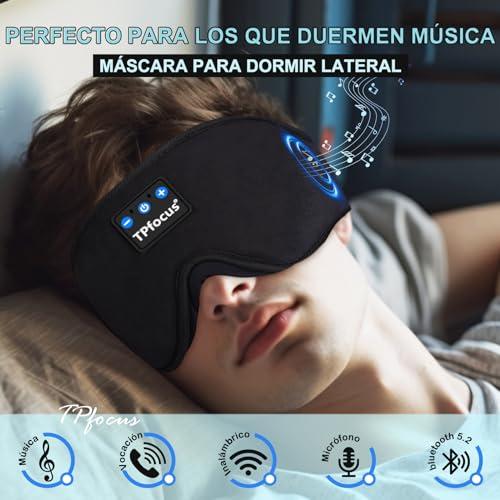 TPfocus TPfocus Sleep Mask Headphones Bluetooth Sleep Headphones, Wireless Sleep Headphones for Side Office, Air Travel, Cool Tech Gadgets (3D-Classic Black)