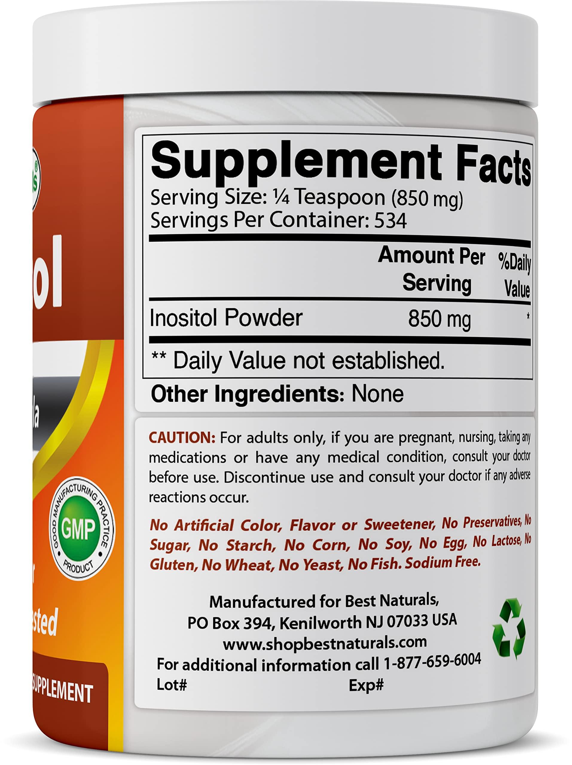 Best Naturals Best Naturals Inositol Pure Powder, 1 Pound (1 LB (Pack of 3))