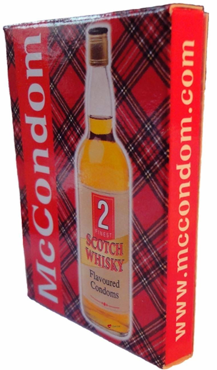 I LUV LTD I LUV LTD McCondom Scotch Whisky Flavoured Latex Lubricated Male Condoms, Pack of 2