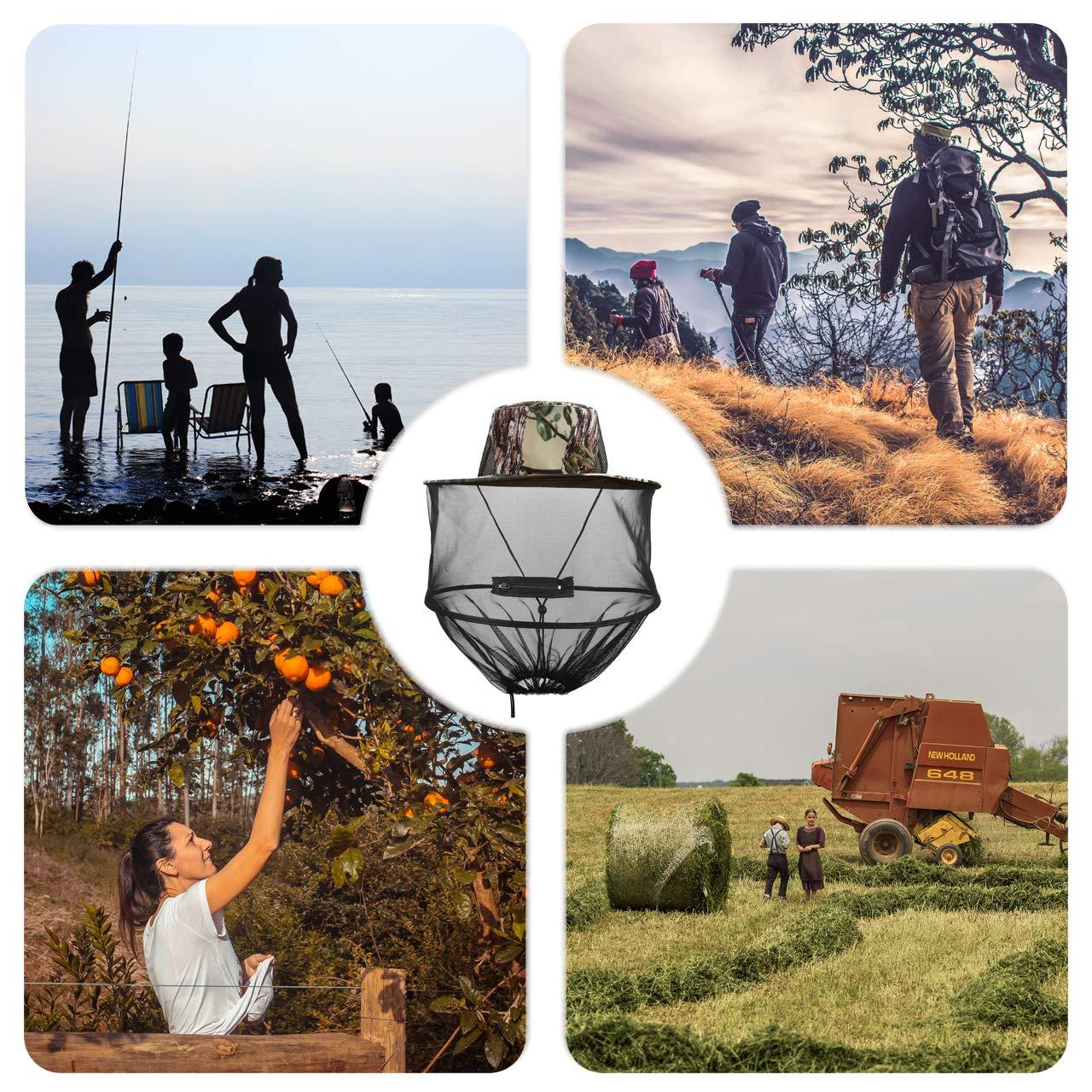 CozyCabin CozyCabin Head Net Hat with Removable Mesh Hidden Netting, Design for Outdoor Fishing Gardening, Digital camouflage, bag size 23 x 9cm