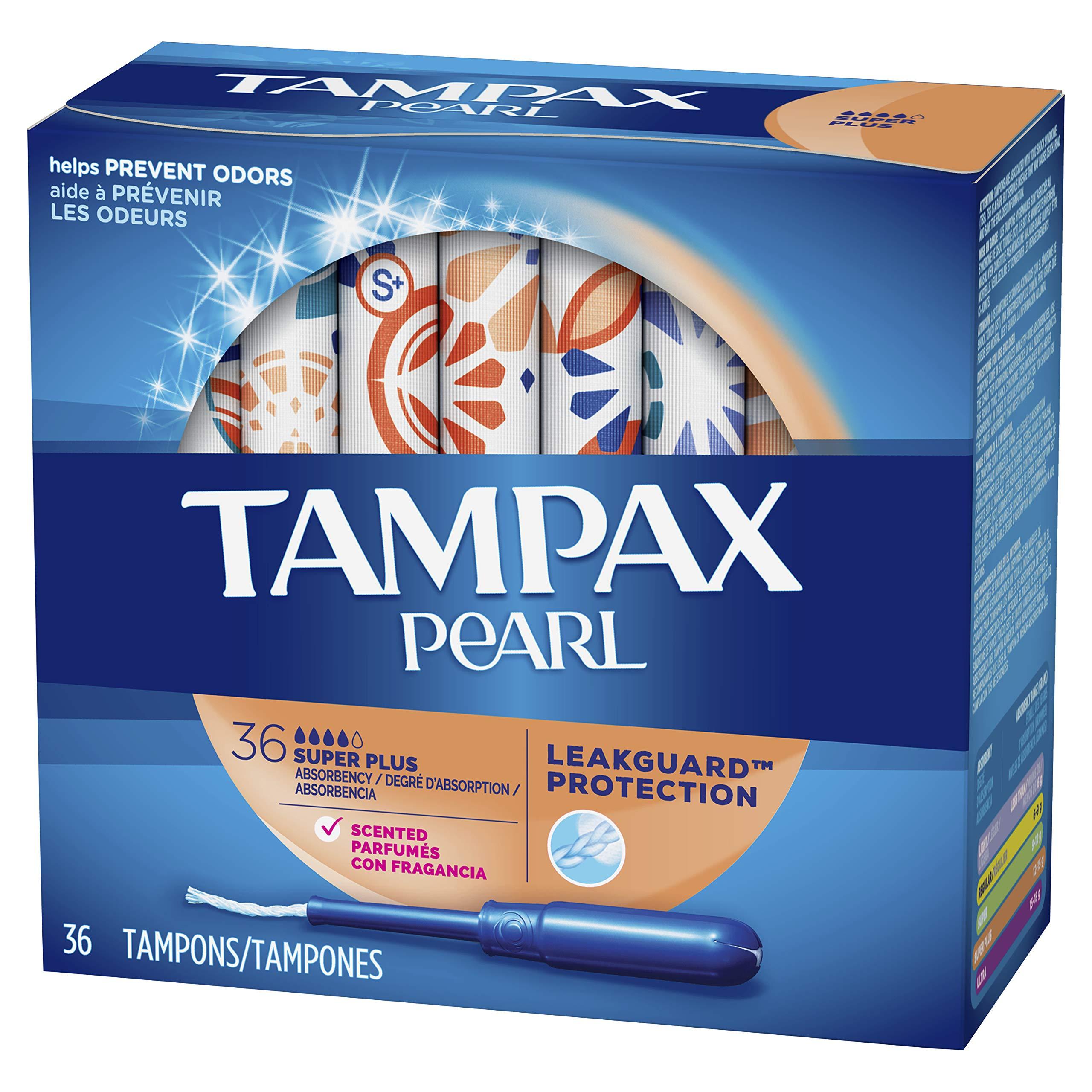 Tampax Tampax Pearl Plastic Tampons, Super Plus Absorbency, Scented, 36 tampons