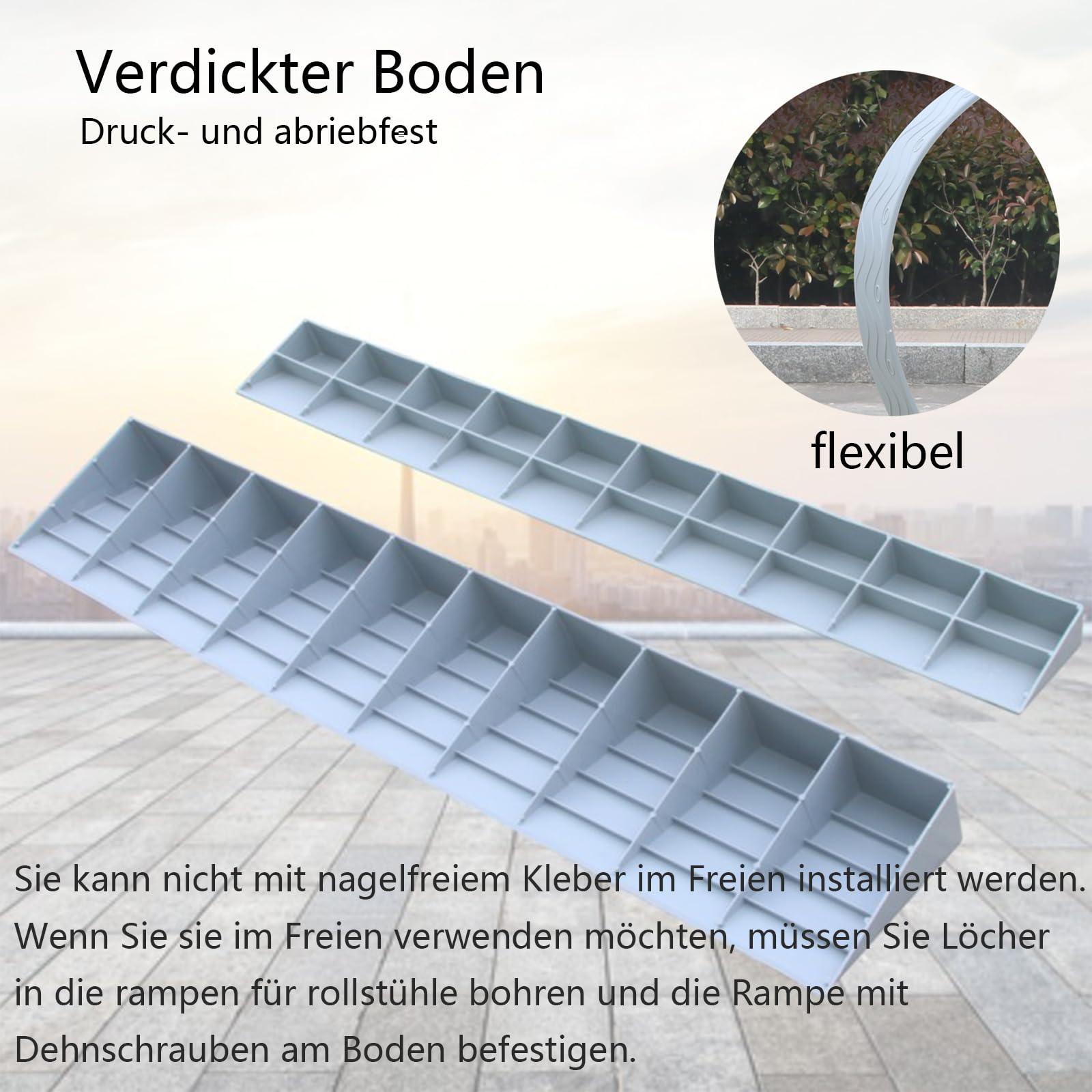 DELURA Door Ramp, Door Threshold Ramp, Rubber Ramps for Door Threshold, Ramps for Wheelchairs, Threshold Ramps, Door Ramps for Wheelchairs 9cm Schwarz