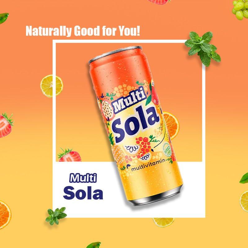 SOLA Sola Multivitamin Juice, 0.33L of Prime Drink, Pack of 24 Fresh Multivitamin Juice for refreshment, Fresh Juice with real taste, Squeezed Flavored and Real Ingredients Juice