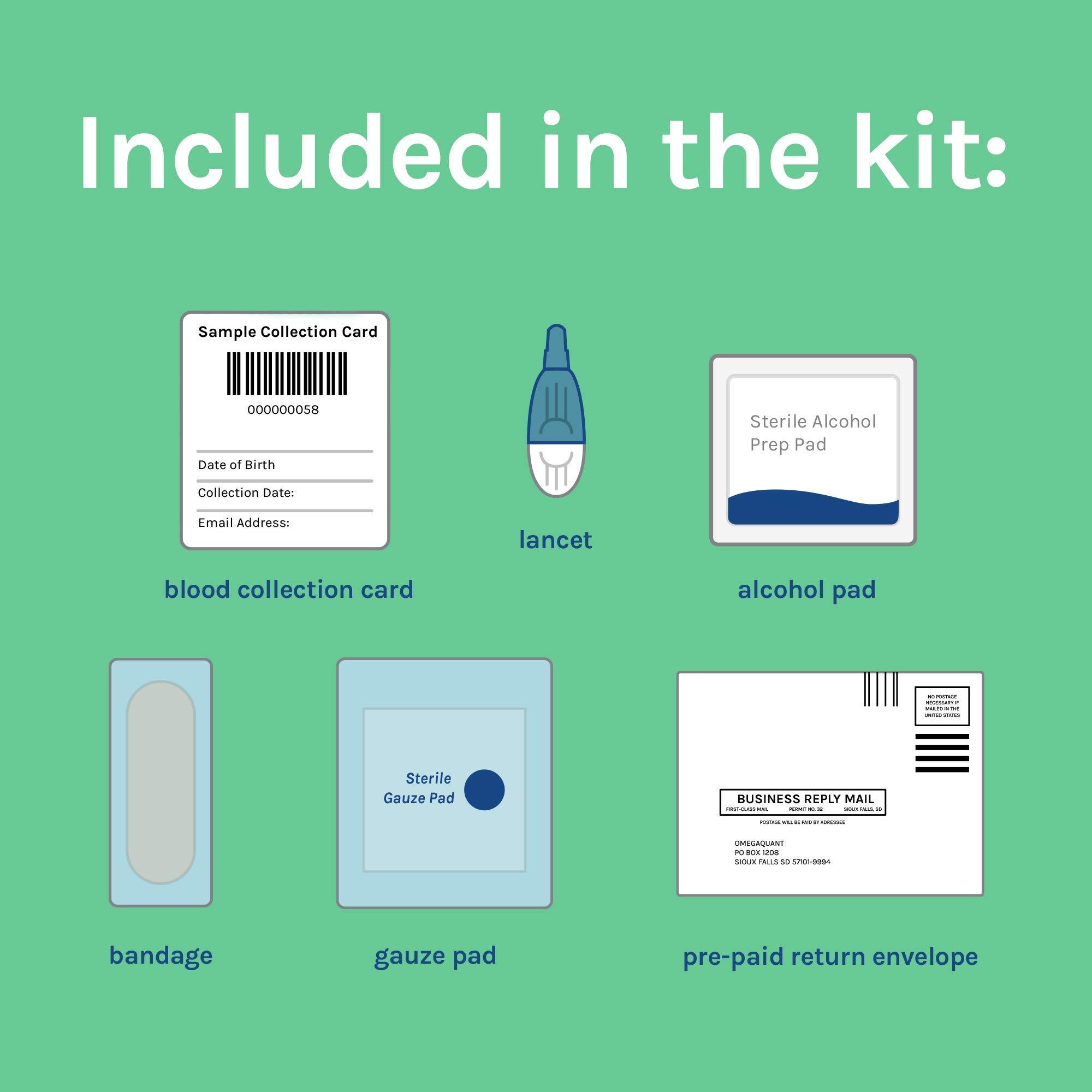 OmegaQuant OmegaQuant Omega-3 Index Basic Test Kit - Includes blood Collection Kit