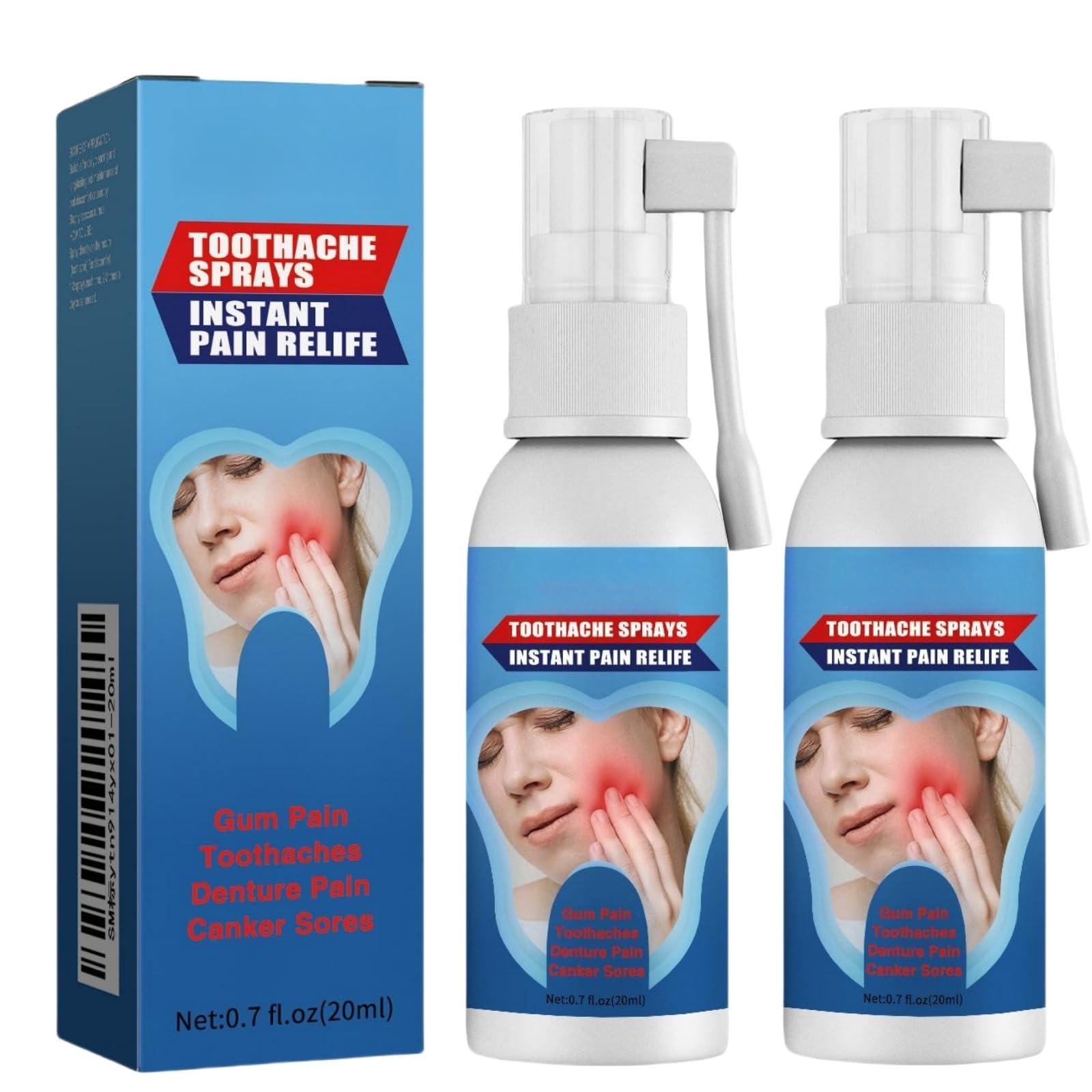 HIVETZ 2pcs Toothache Relieving Spray,Herbal Oralcare Spray,Toothache Pain Relief,Dental Pain Relief Spray,Toothache Pain Relief for Adult,Instant Teeth Treatment Relief,Strong Pain Relief for Toothache