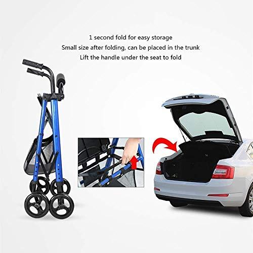 FreshCart Basics Rolling Walker with Seat and Wheels - Folding Walker and Transport Chair, Mobility Aids