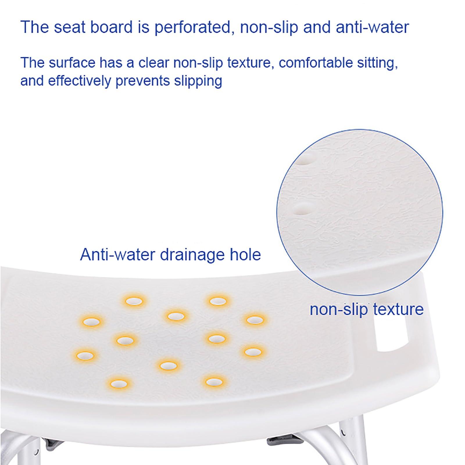 FreshCart Basics Elderly Bath Stool, Adjustable Height Shower Stool for Inside Shower for Seniors, Disabled, Handicap, Tool Free Assembly