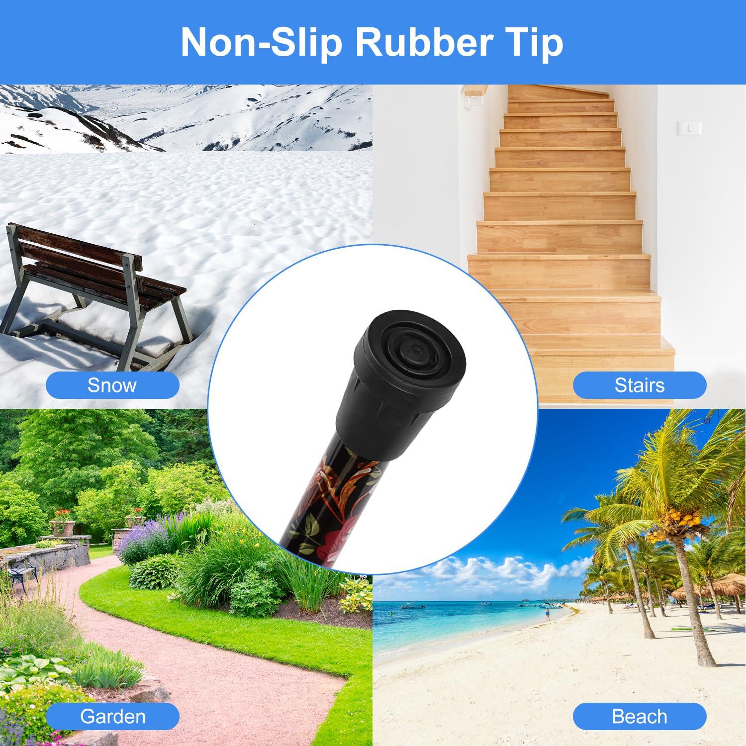 supregear supregear Walking Stick - Adjustable Folding Walking Sticks for Women and Men - Lightweight Portable Collapsible Balancing Aid - Travel Cane for Ladies Elderly Adults, Black Floral