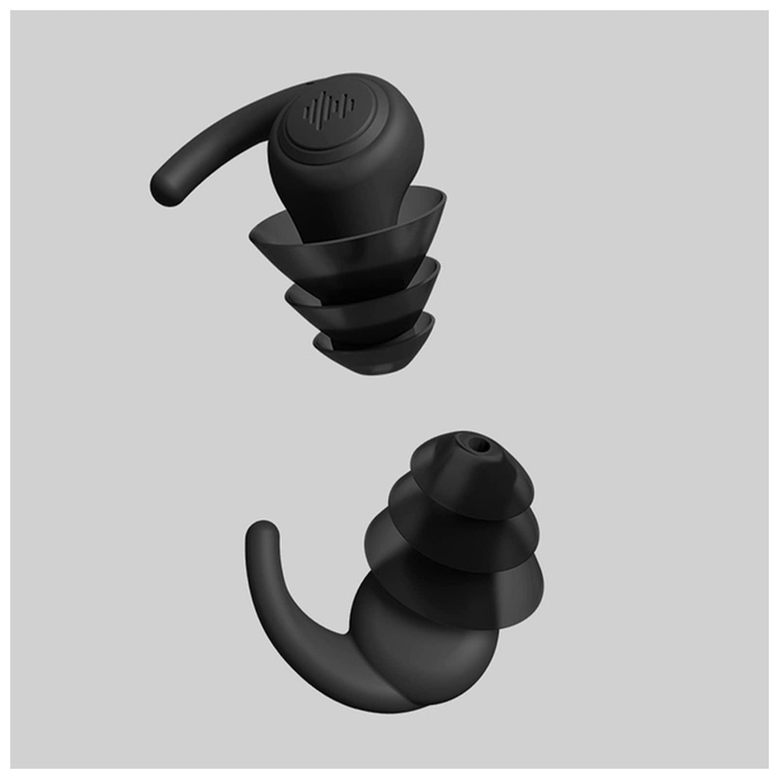 KEYVOR Earplugs Sleep Noise Cancelling Sleeping earplugs Silicone Sound Insulation Ear Noise Reduction Filter Earplugs Soft Foam Sleeping earplugs Anti-Noise Earplugs for Sleep (Size : Black-M)