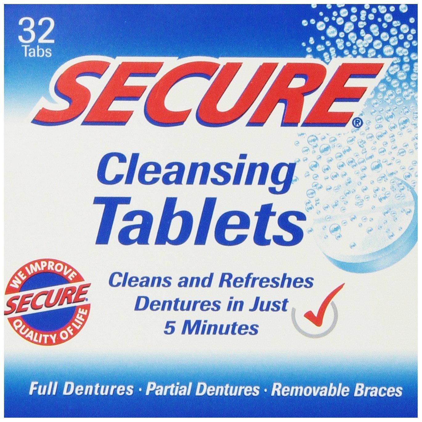 Secure Secure Denture Adhesive Denture Cleanser - 32 Tablets