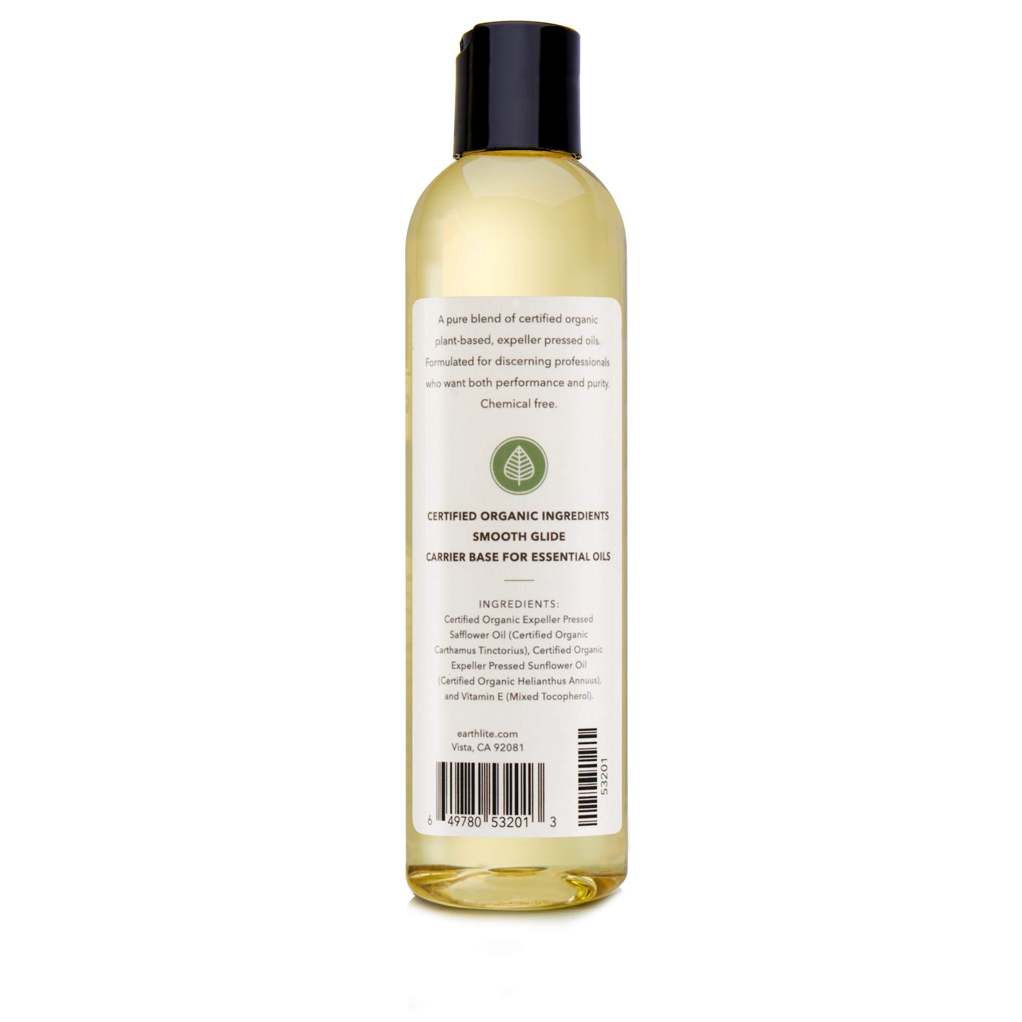 Earthlite EARTHLITE Pure Organic Massage Oil  NEW 2019 - Chemical Free, 100% Certified Organic, Finest Quality for Therapists & Clients, Unscented