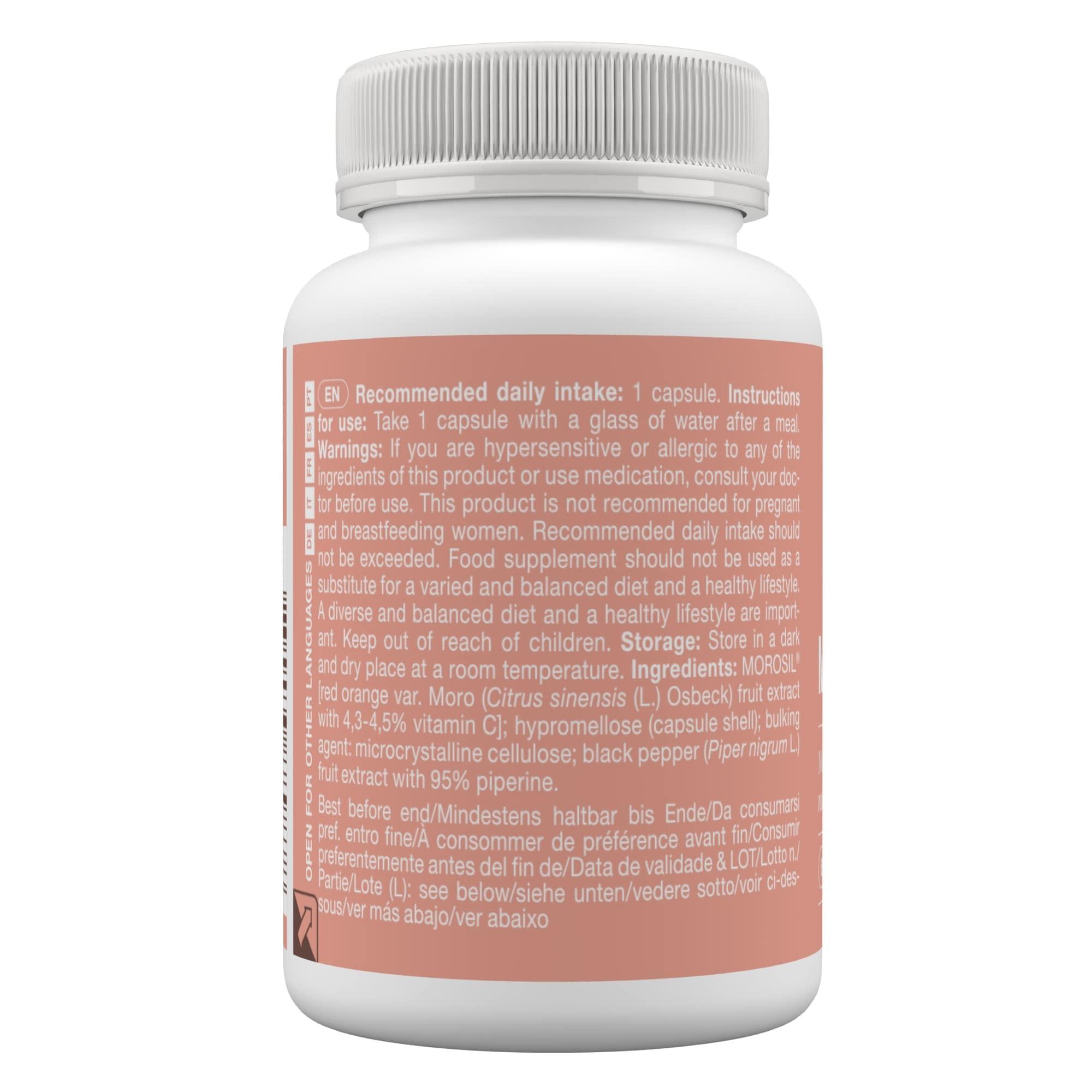 Tummy Tox Morosil Capsules 400 mg, with Vitamin C Antioxidant and Black Pepper for Better Absorption, 60 Capsules, 1 per Day, Moro Caps by Tummy Tox