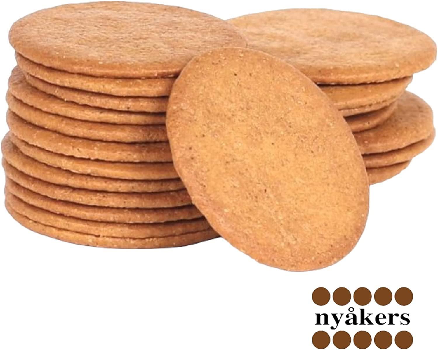 ESSENTIAL PRODUCTS Nyakers Pepparkakor Swedish Ginger Snaps, Vegan Cookies, Dairy-Free Snacks, Gourmet Cookies, Food Gift for, Christmas, Thanksgiving, Packed in Beautiful Tin - 26.45oz Sold by Essential Products