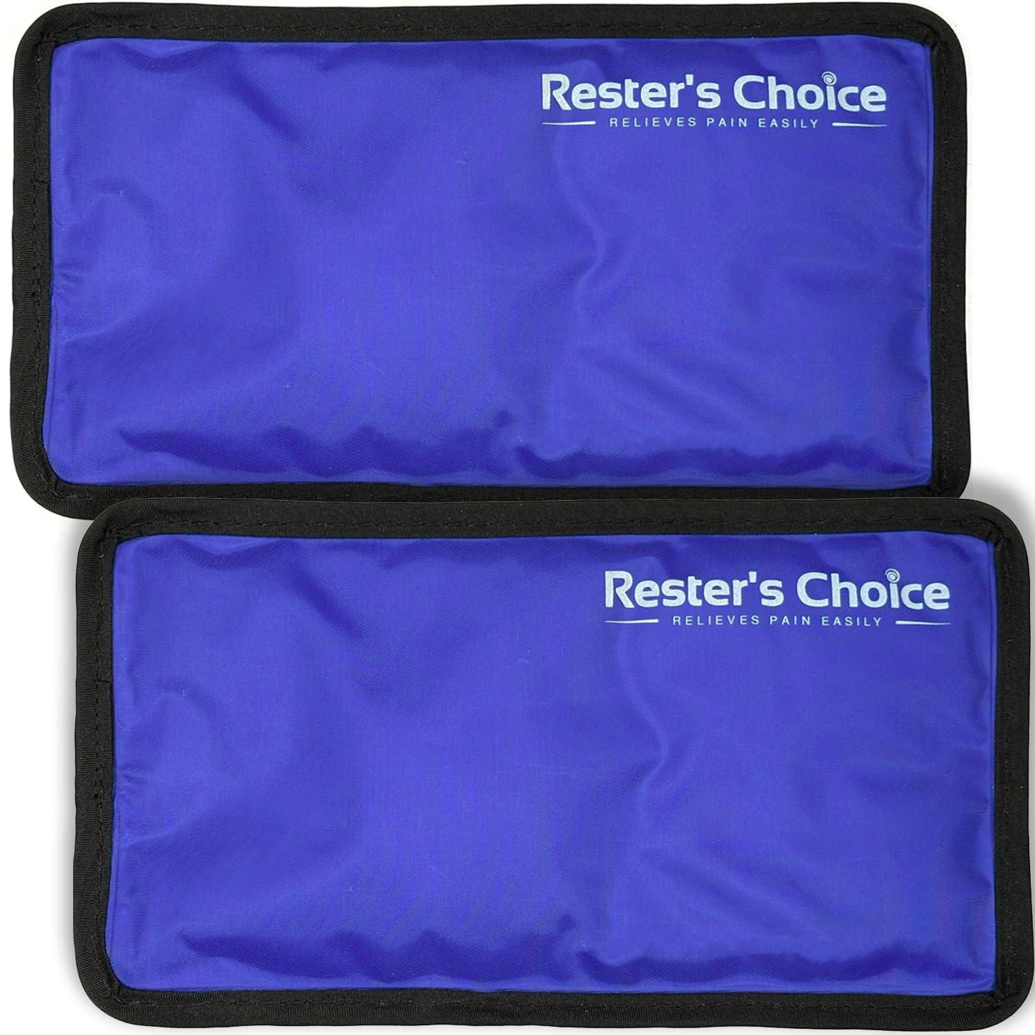 Rester's Choice Rester's Choice Gel Cold & Hot Packs (2-Piece Set) Medium 5x10 in. Reusable Warm or Ice Packs for Injuries, Hip, Shoulder, Knee, Back Pain Hot & Cold Compress for Swelling, Bruises, Surgery