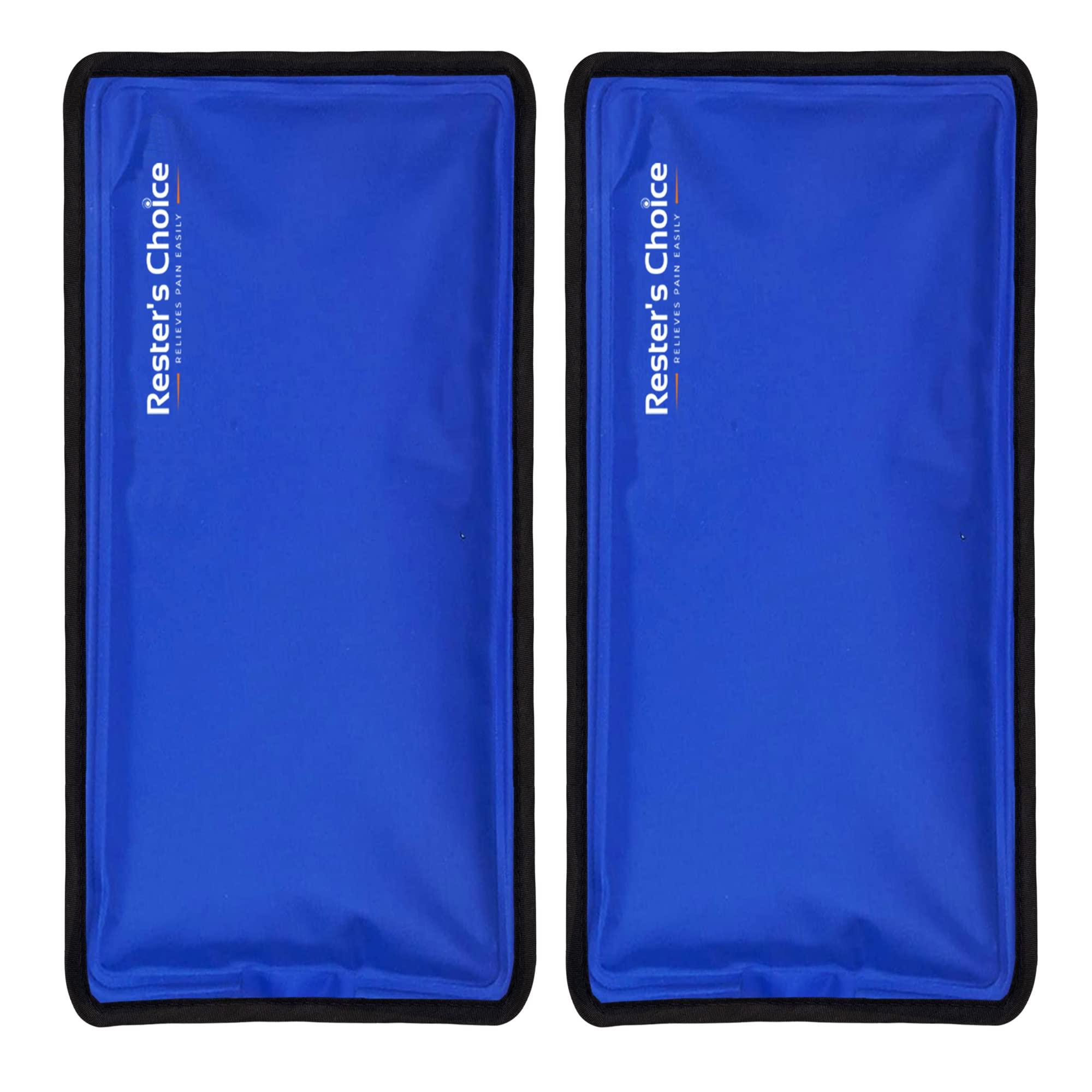 Rester's Choice Rester's Choice Gel Cold & Hot Packs (2-Piece Set) Medium 5x10 in. Reusable Warm or Ice Packs for Injuries, Hip, Shoulder, Knee, Back Pain Hot & Cold Compress for Swelling, Bruises, Surgery