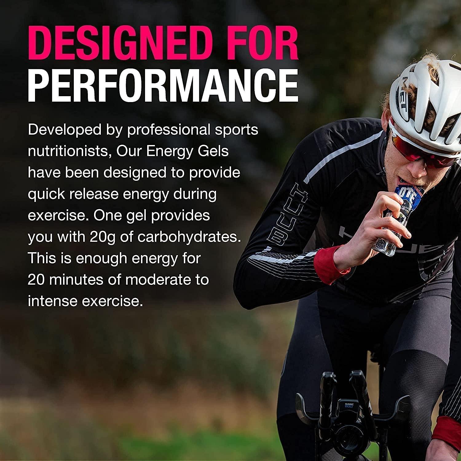 OTE OTE Super Gel - Energy Gels for Running & Cycling - Superior Dual Source Running Gel with 40g of Carbohydrates - Glucose Gels for Swimming & Endurance Sports - Box of 12 (Berry & Cherry)