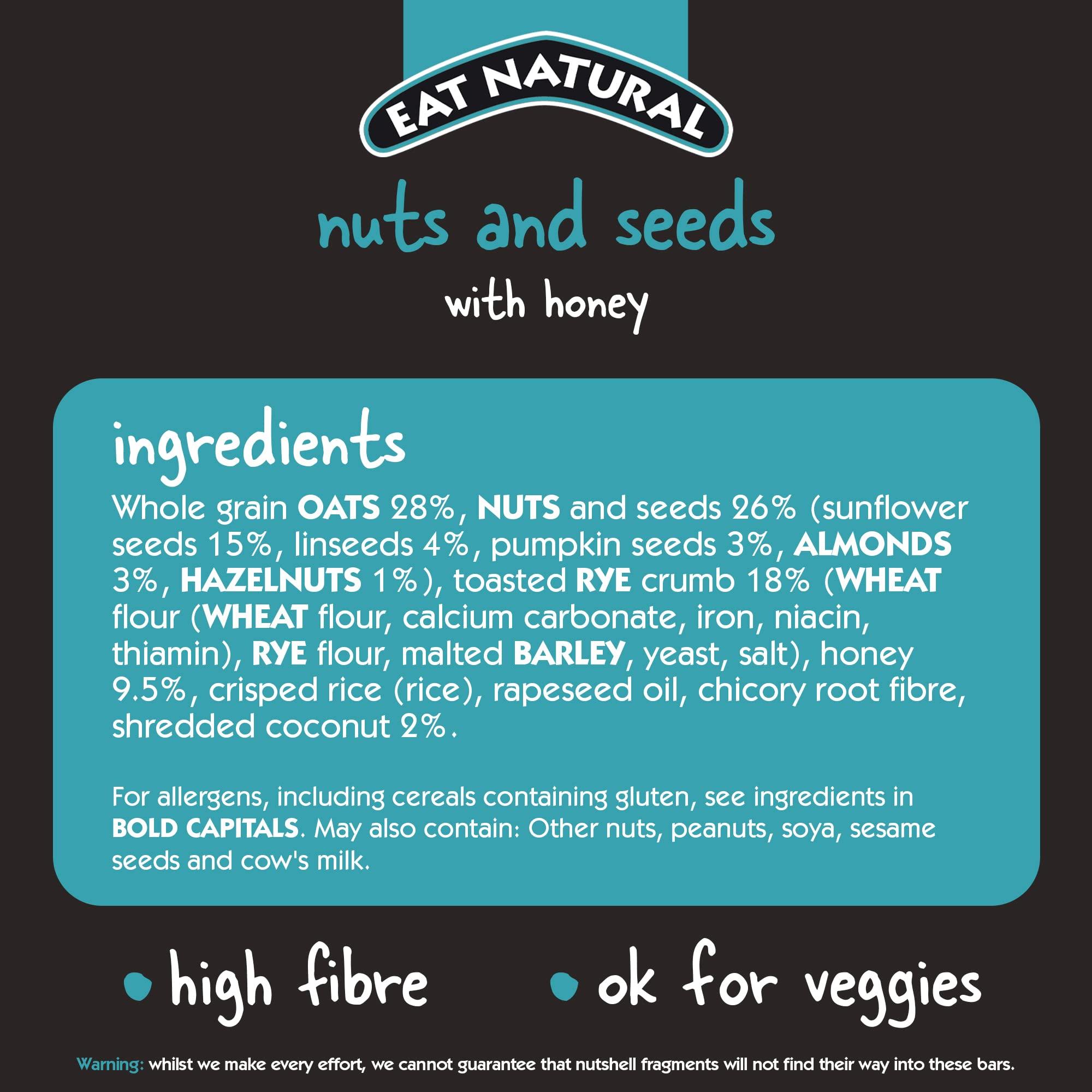 Eat Natural Eat Natural Nuts & Seeds Breakfast Cereal with Honey - High in Fibre Breakfast Muesli - Suitable for Vegetarians ,450 g (Pack of 5)