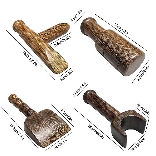 NICHOY NICHOY Massage Hammer Reset Aquipment,Chiropractic Adjustment Tools Hammer and Chisel,Wedge Massager Wooden Tool Deep Tissue Therapy, Tok Sen Tools(F)