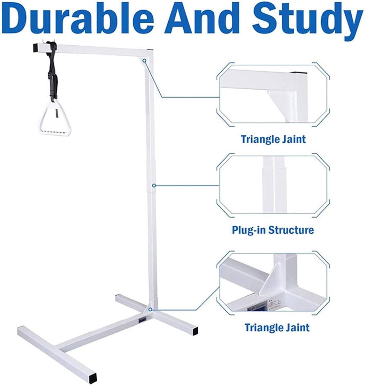 FreshCart Basics Bed Mobility Trapeze Bar for Elderly and Disabled Patients - Floor Stand Triangle Pull Up Bar for Hospital Beds - Adaptive Tool for Assisting Those with Mobility Issues in Bed