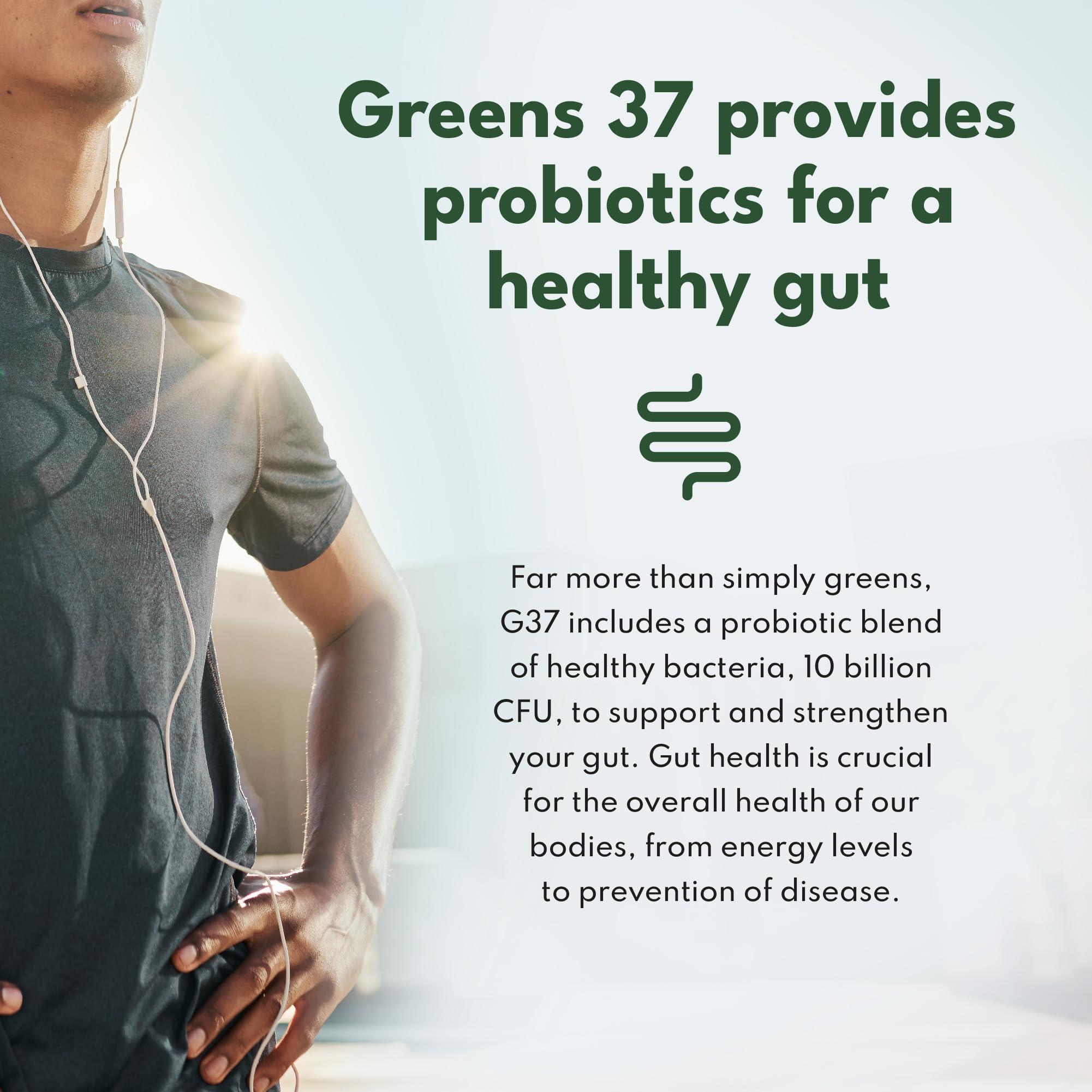 Four Leaf Farmacy Greens Powder - Made in UK with 37 superfoods - 300g High Dosage Servings - Vegan Gluten Free Greens Powder- Daily Vitamins, probiotics for Gut Health - with KSM-66 Ashwagandha and Lions Mane