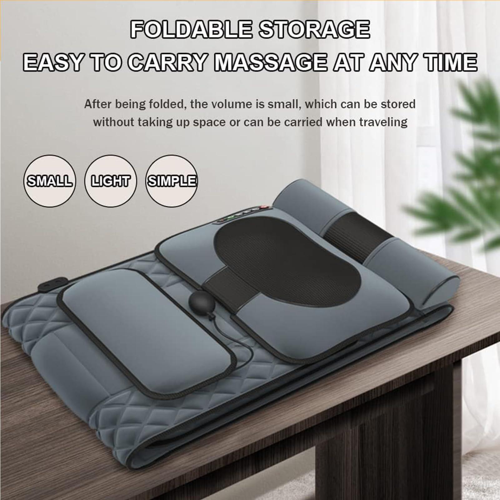 FreshCart Basics Massage Chair Back Pad,Massage Mat Full Body Back Massagers with Heat 20 Heads Vibrating Massage Mattress Pad, Electric Heated for Back Lumbar Leg Relief