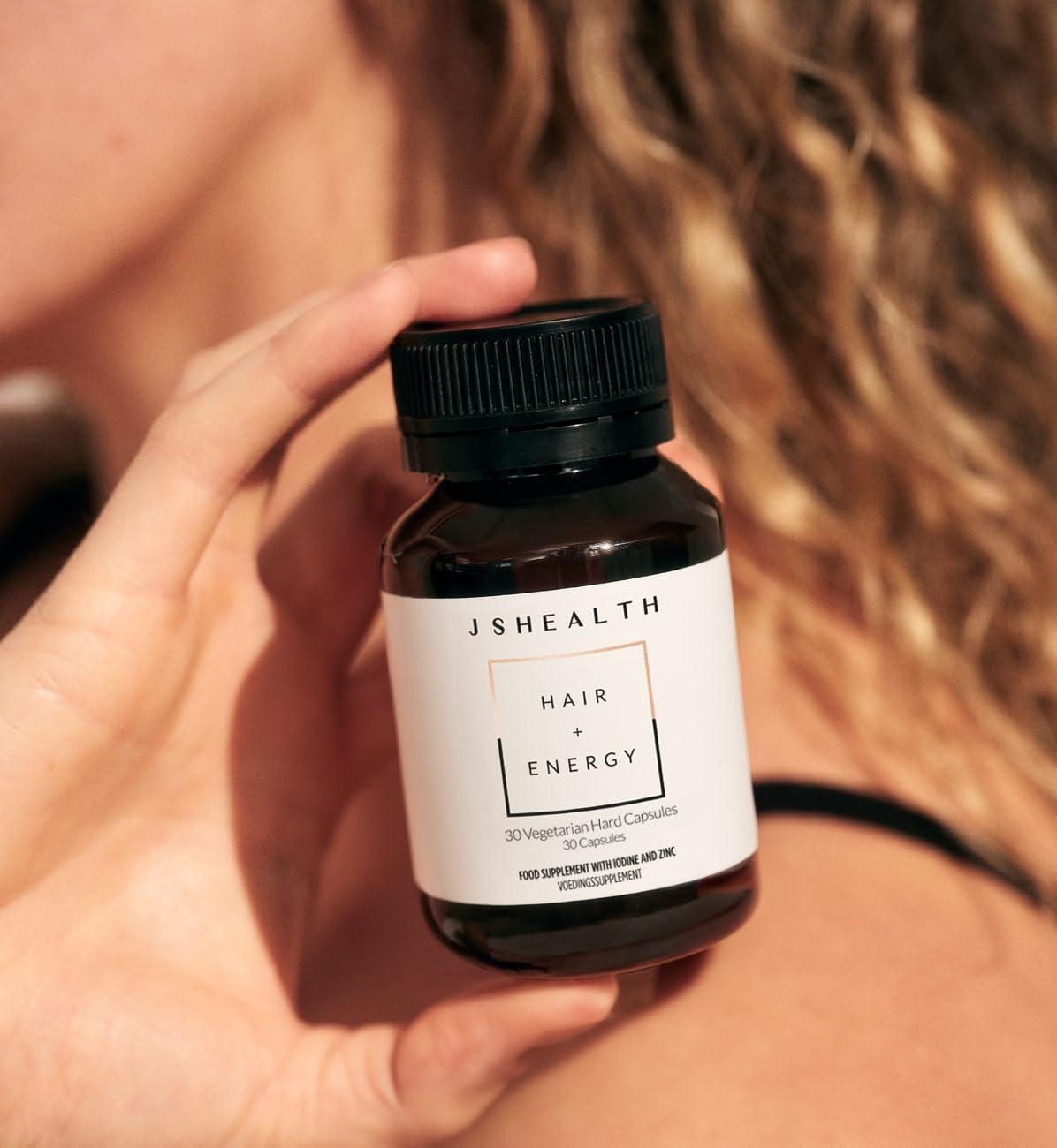 JSHealth JSHealth Vitamins Hair and Energy Formula Hair Growth Vitamins | Hair Vitamins for Women and Men | Zinc and Iodine Hair Supplements for Hair Growth | Hair Loss Supplements | (30 Capsules)