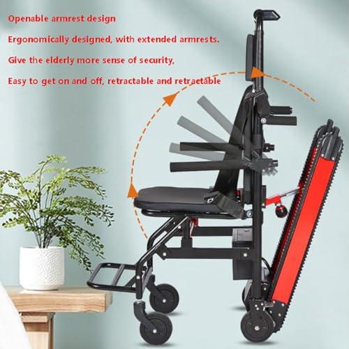 FANGZHL Electric Crawler Stair Climber,Crawler Stair Climbing Wheelchair,Can Go Up and Down Stairs Chair,Stair Lifts for The Elderly,Aluminum Alloy,Safe Load 165 Kg/373 Lbs Black