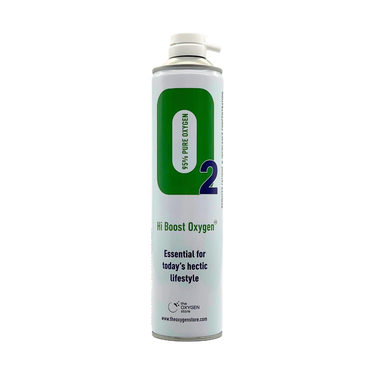 The Oxygen Store Hi Boost O2 Oxygen in a can 30L (3 Cans) Portable Including 1 x Mask and Tubing Set - Great for Sport, Work, Health, Party, Healthy Looking Skin - Increased Concentration and Energy - Made in The UK