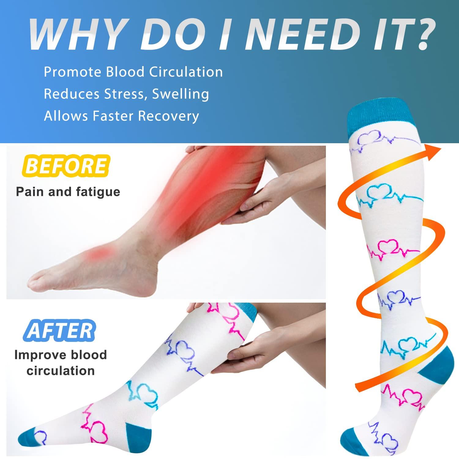 Aoliks Compression Socks for Women & Men Circulation (4 Pairs)- Best Support for Nurses, Running, Hiking, Medical, Pregnancy - - L-X-L