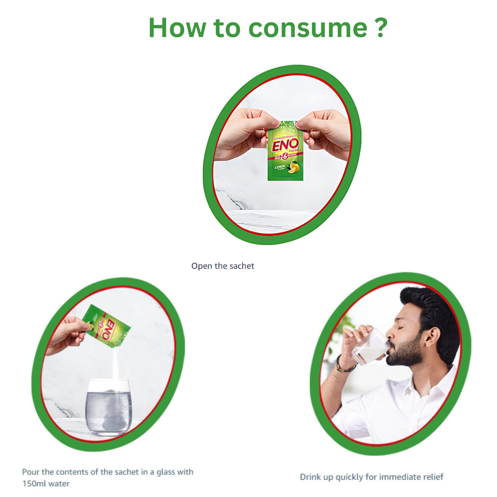 CAEMORA Eno Fruit Salt Antacid- 5g Sachets- Variety Pack - Regular x 5, Lemon x 5, Orange x 5, Cola x 5 = Total 20 sachets |