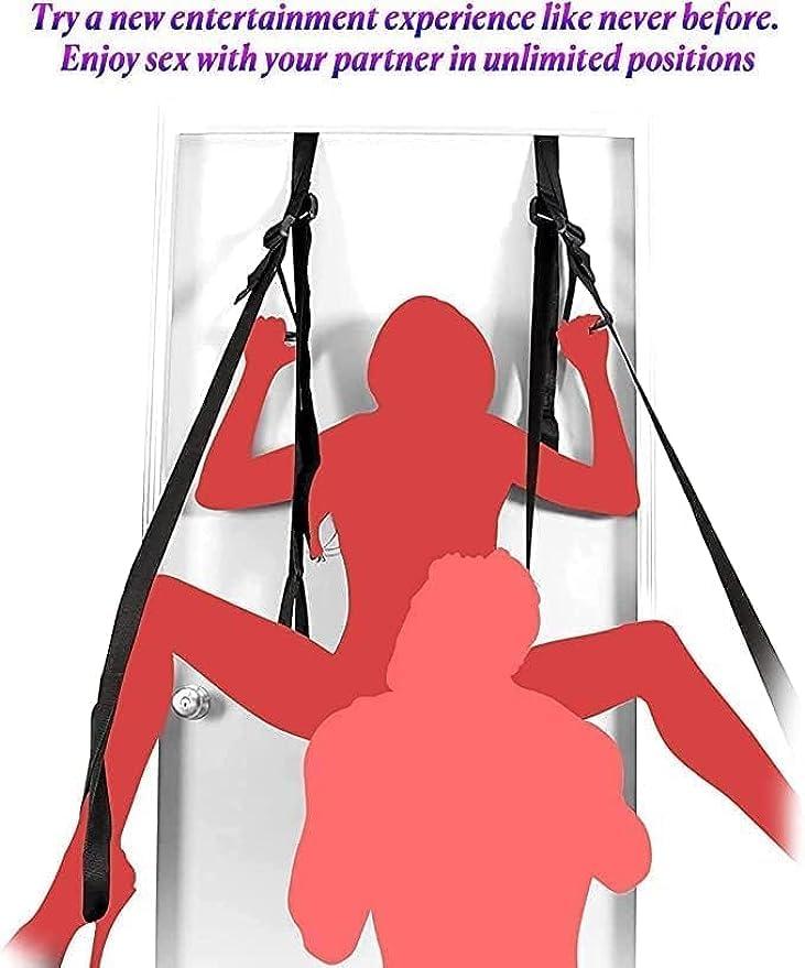FreshCart Basics Door Sex Swing with Seat Couples Sex Slingshot Door Swing Restraints Sex Position Soft Sex Chair Sweaters Over-The-Door Sex Swing with Thick Cushion Sex Swings for Couples Heavy Duty Hold 300 lbs