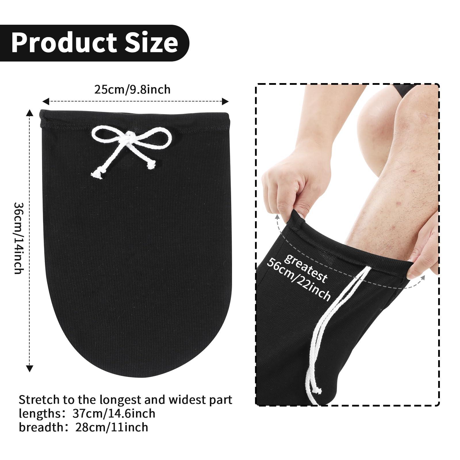 Prasacco Prasacco Cast Sock Cover for Foot, Cast Toe Cover Socks Leg Cast Cover Below the Knee Adjustable Drawstring Cast Protector Washable Cast Sleeve for Men Women Foot Leg Ankle Proof, Black